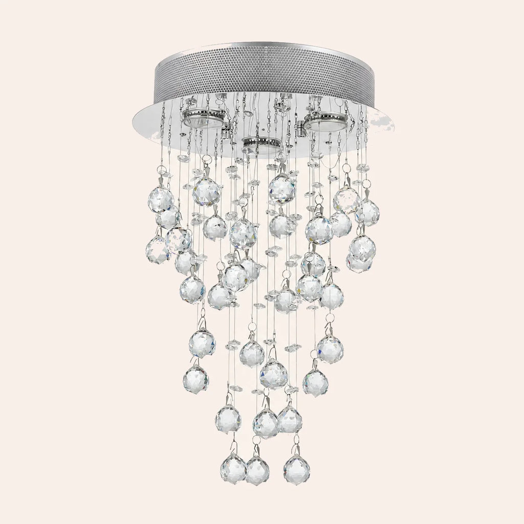 Rain Drop 3 Light 12in Chrome Chandelier