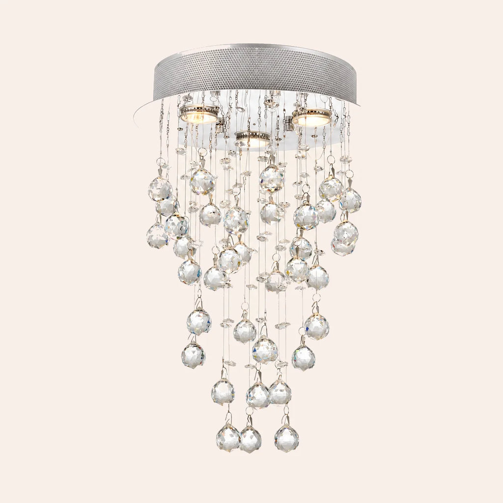 Rain Drop 3 Light 12in Chrome Chandelier