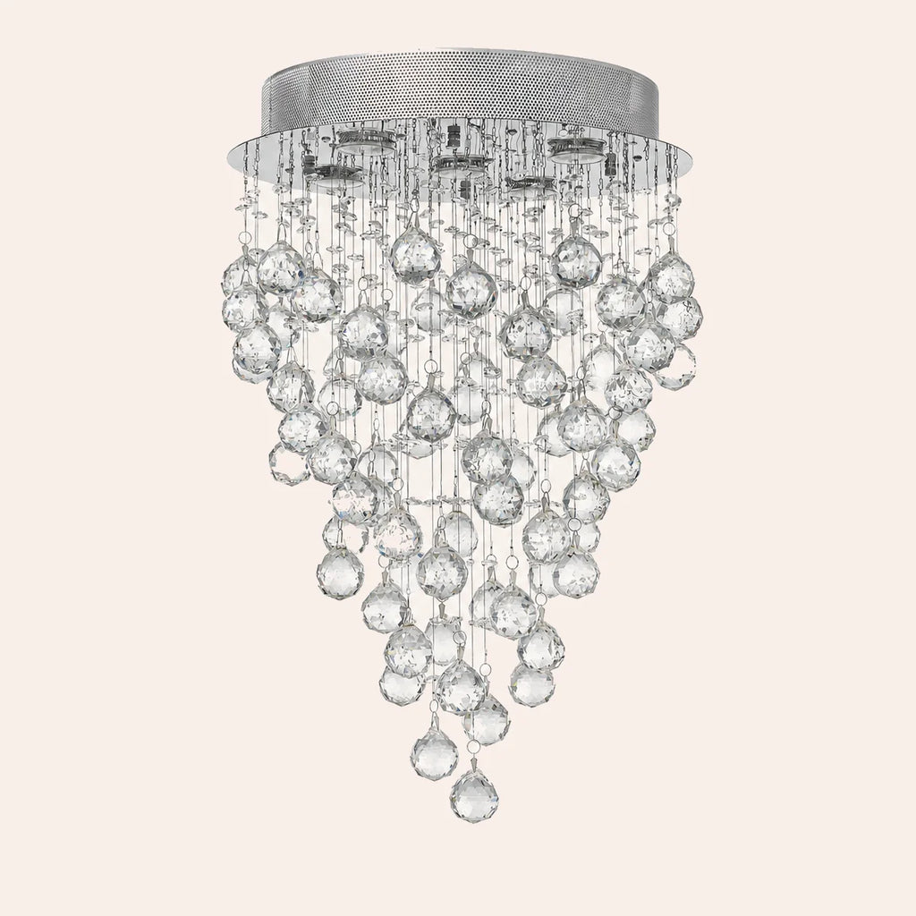 Rain Drop 5 Light 16in Chrome Chandelier