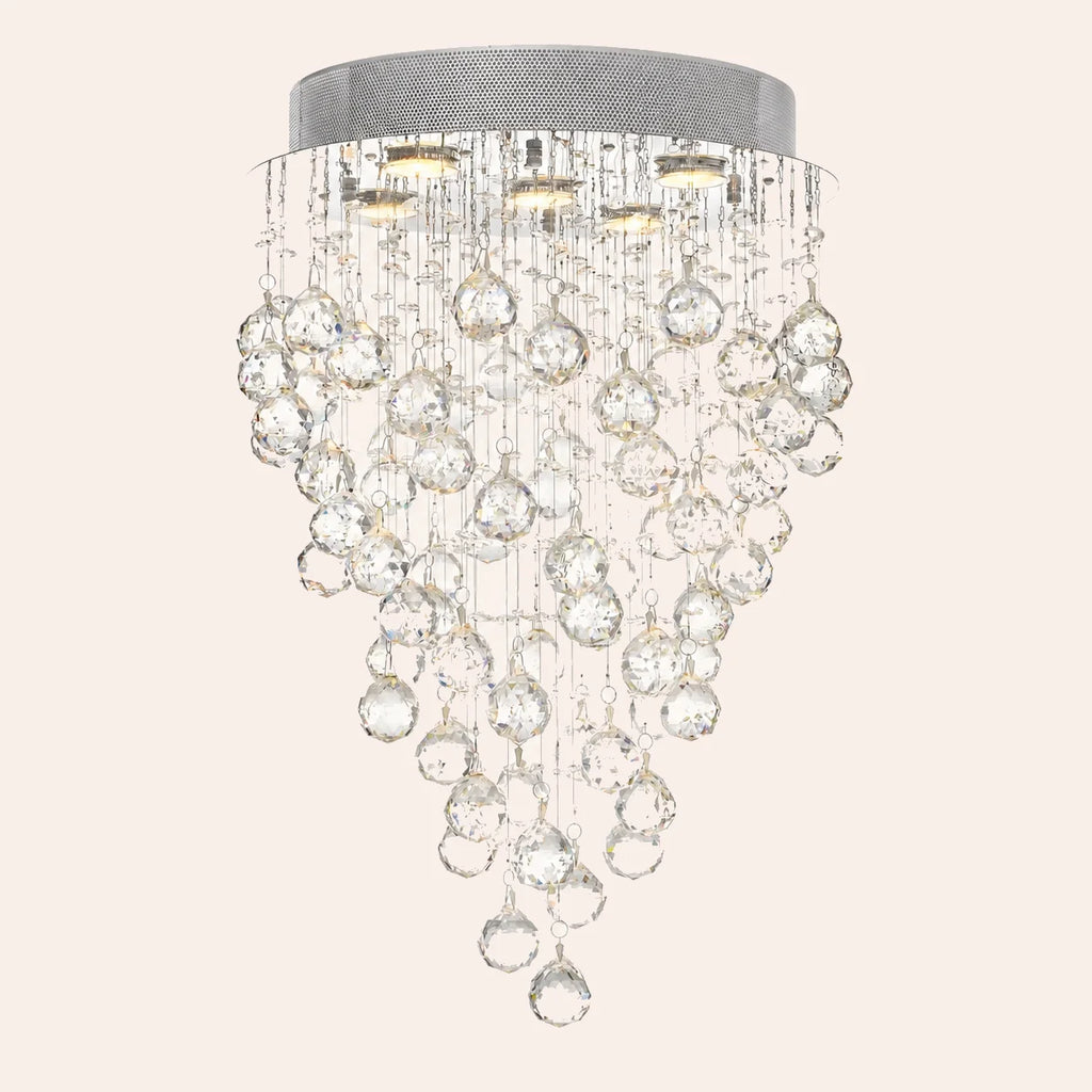 Rain Drop 5 Light 16in Chrome Chandelier
