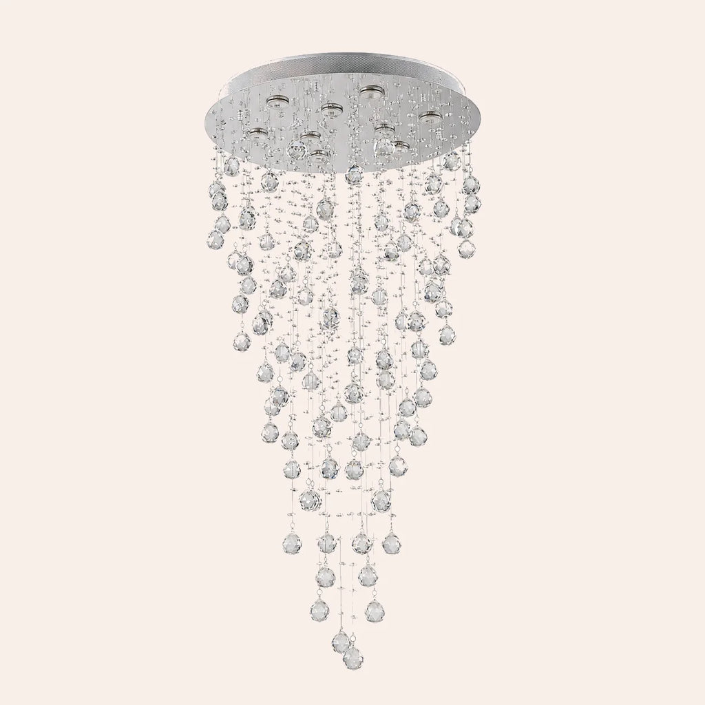 Rain Drop 9 Light 24in Chrome Chandelier