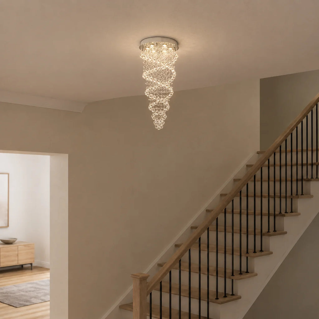 Double Spiral 6 Light 20in Chrome Chandelier