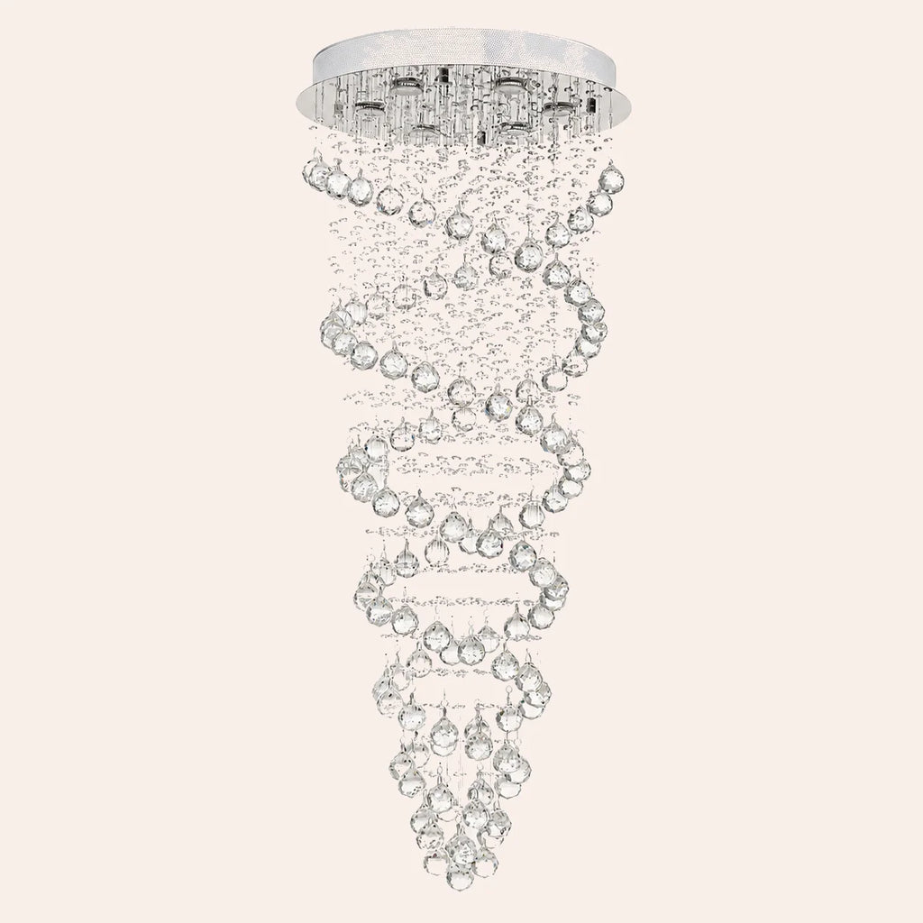 Double Spiral 6 Light 20in Chrome Chandelier