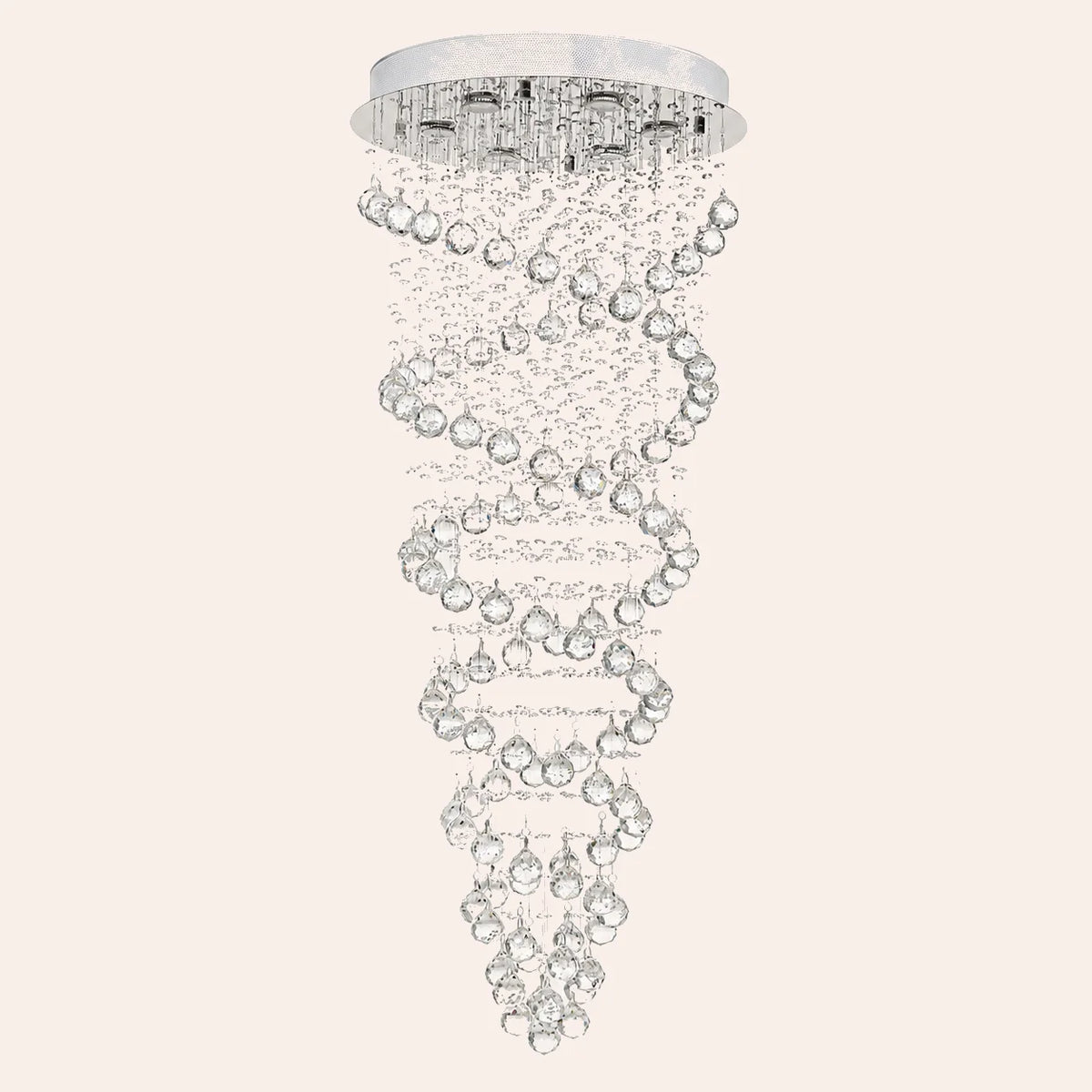 Double Spiral 6 Light 20in Chrome Chandelier