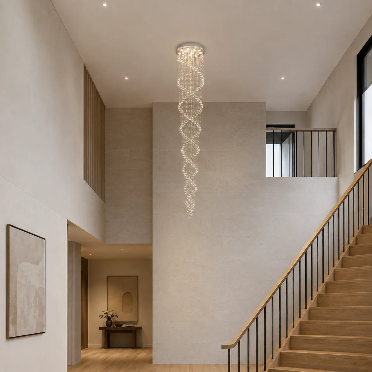 Double Spiral 9 Light 24in Chrome Chandelier