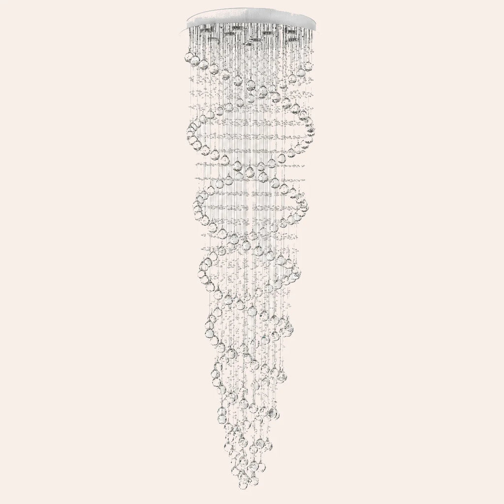 Double Spiral 9 Light 24in Chrome Chandelier
