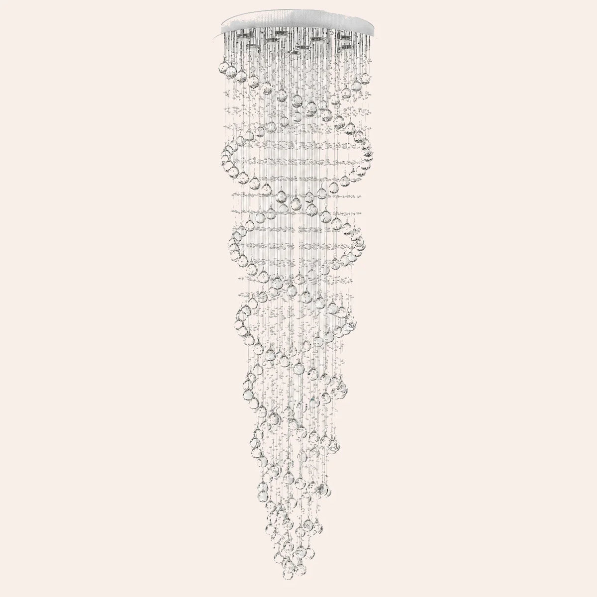 Double Spiral 9 Light 24in Chrome Chandelier