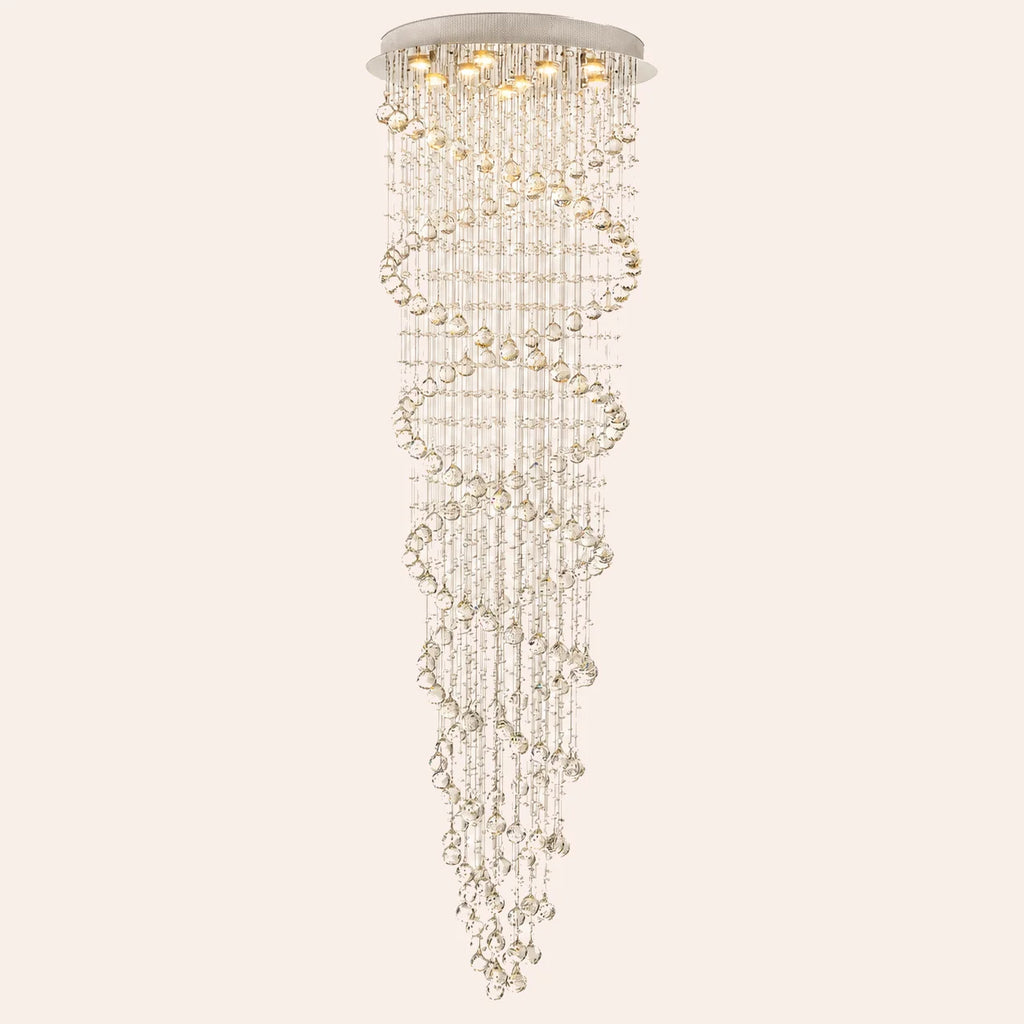 Double Spiral 9 Light 24in Chrome Chandelier