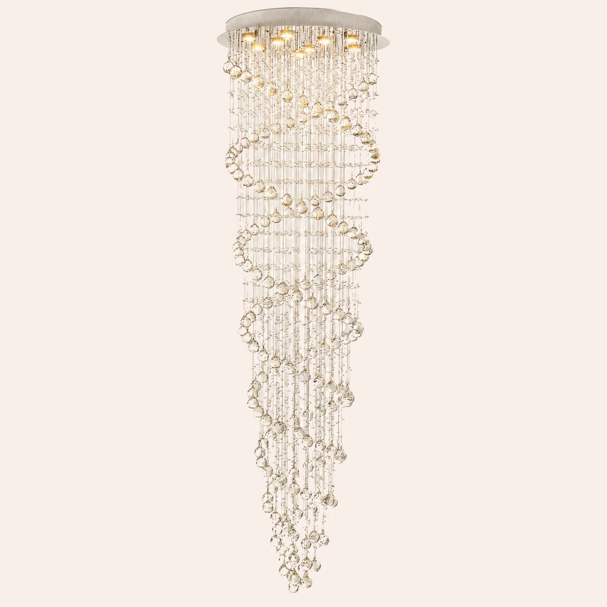 Double Spiral 9 Light 24in Chrome Chandelier