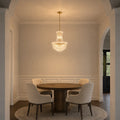 Empire 8 Light 18in Gold Down Chandelier with Crystals