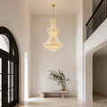 Empire 32 Light 30in Gold Down Chandelier with Crystals