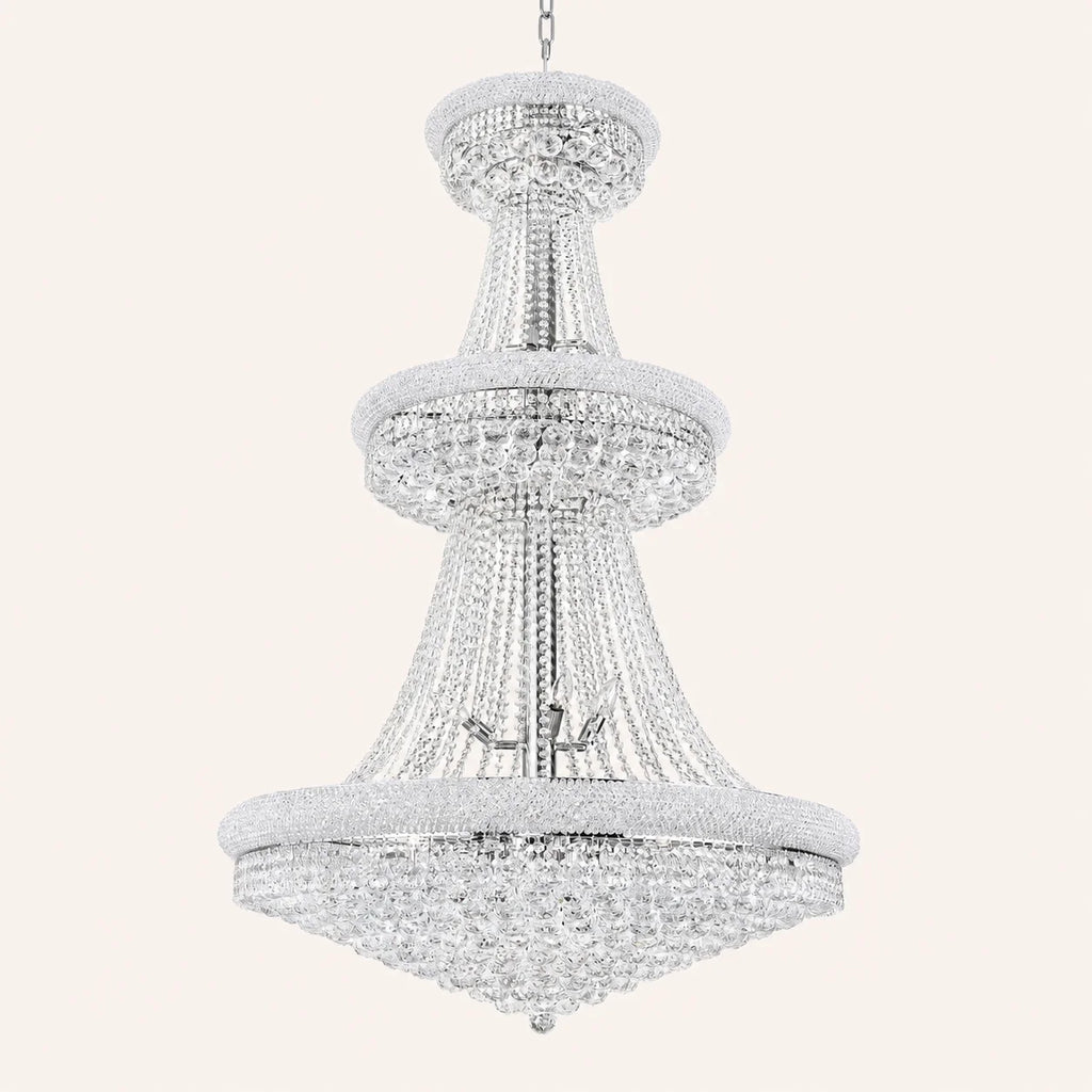 Empire 34 Light 36in Chrome Down Chandelier with Crystals