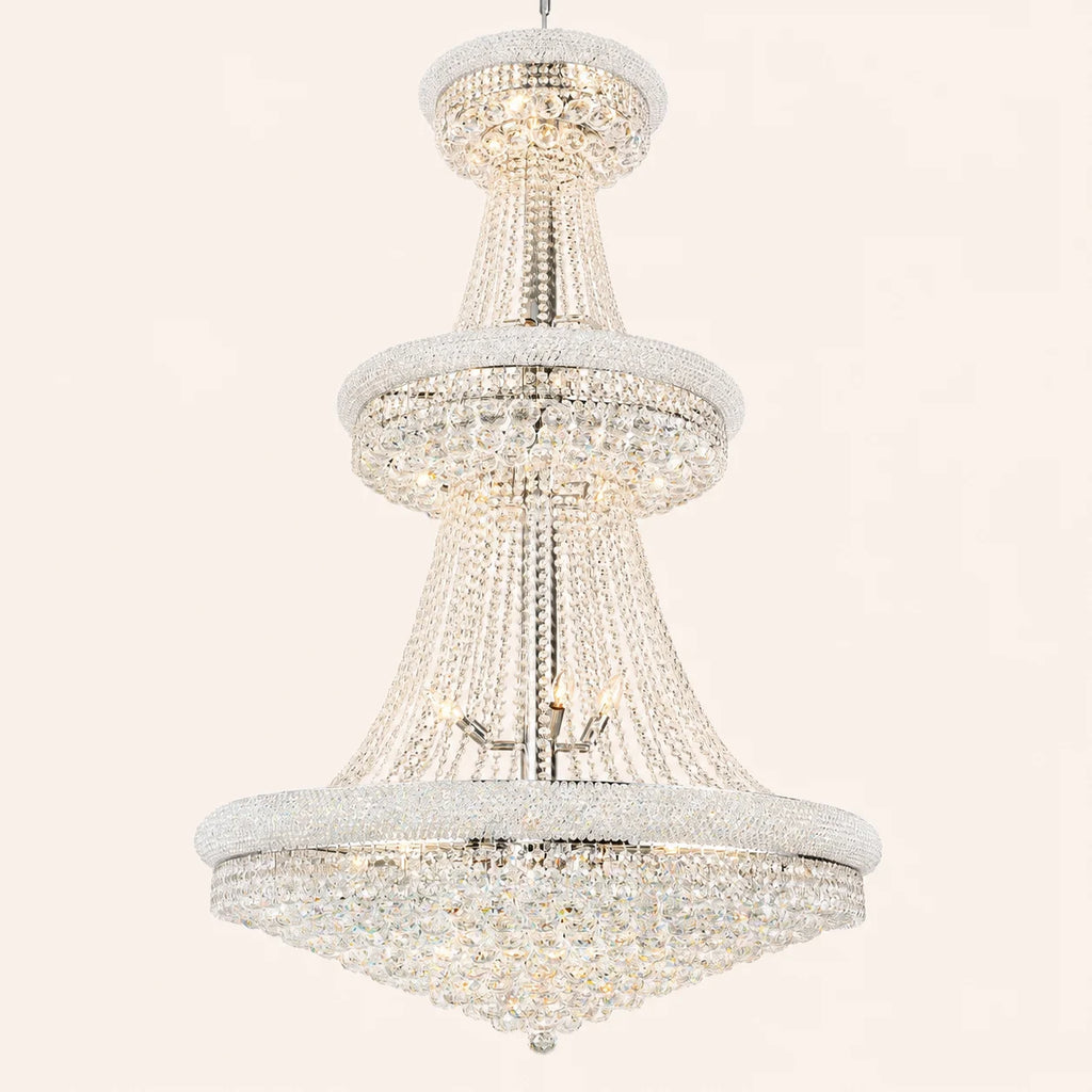 Empire 34 Light 36in Chrome Down Chandelier with Crystals