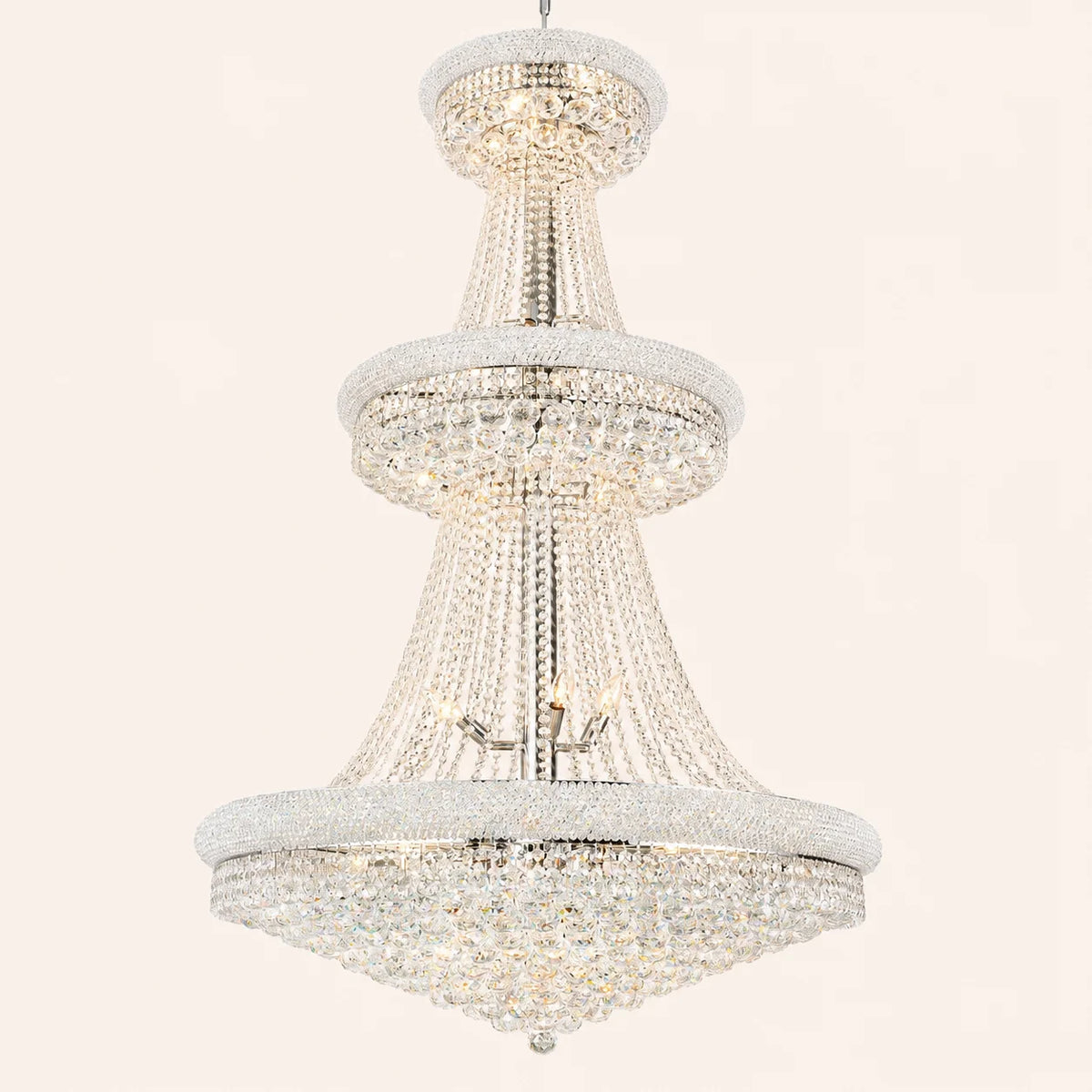 Empire 34 Light 36in Chrome Down Chandelier with Crystals