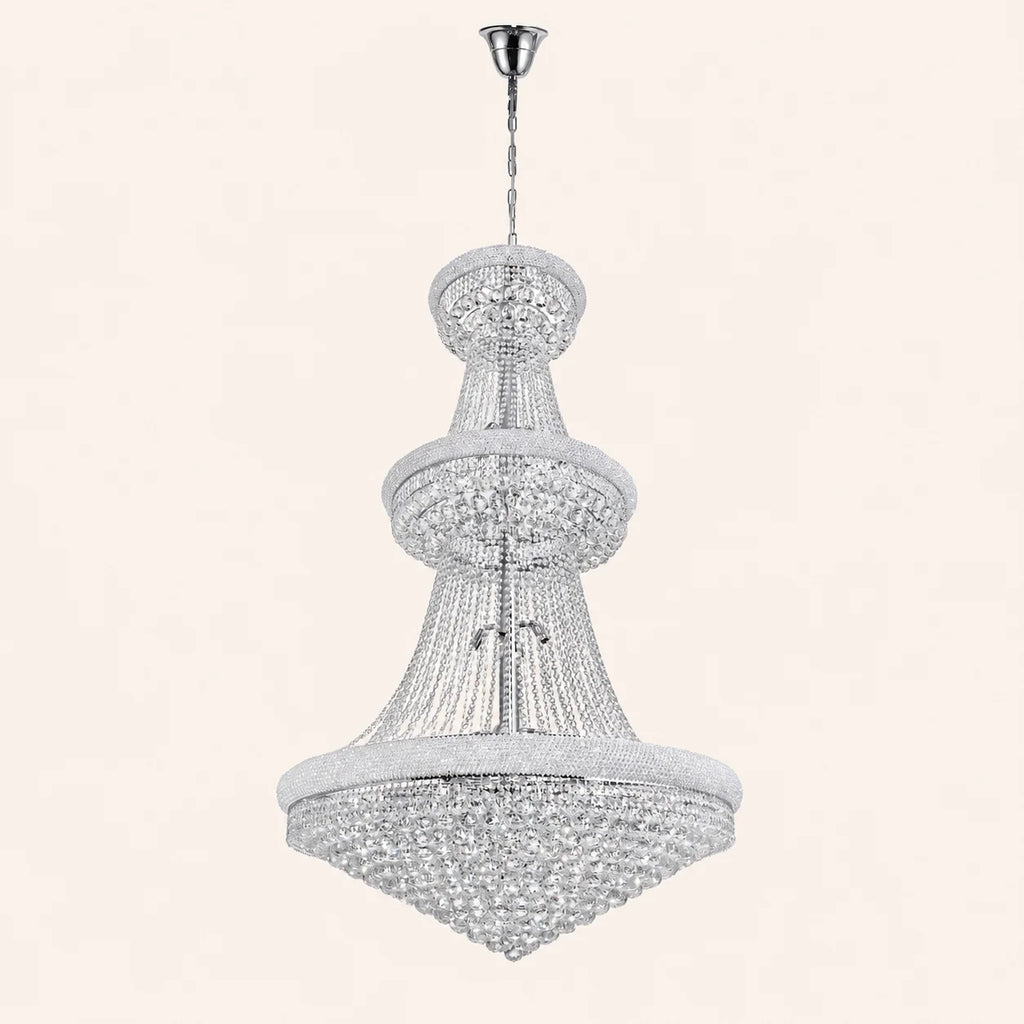 Empire 38 Light 42in Chrome Down Chandelier with Crystals