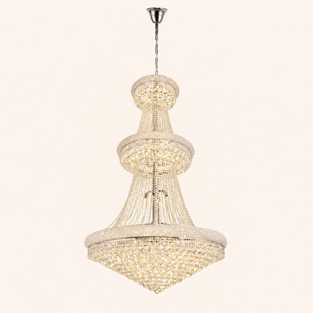 Empire 38 Light 42in Chrome Down Chandelier with Crystals