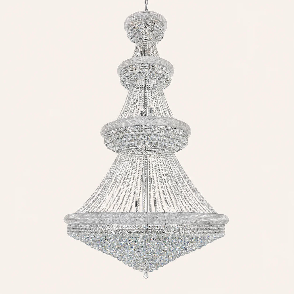 Empire 42 Light 50in Chrome Down Chandelier with Crystals