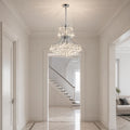 Princess 8 Light 20in Chrome Down Chandelier with Crystals