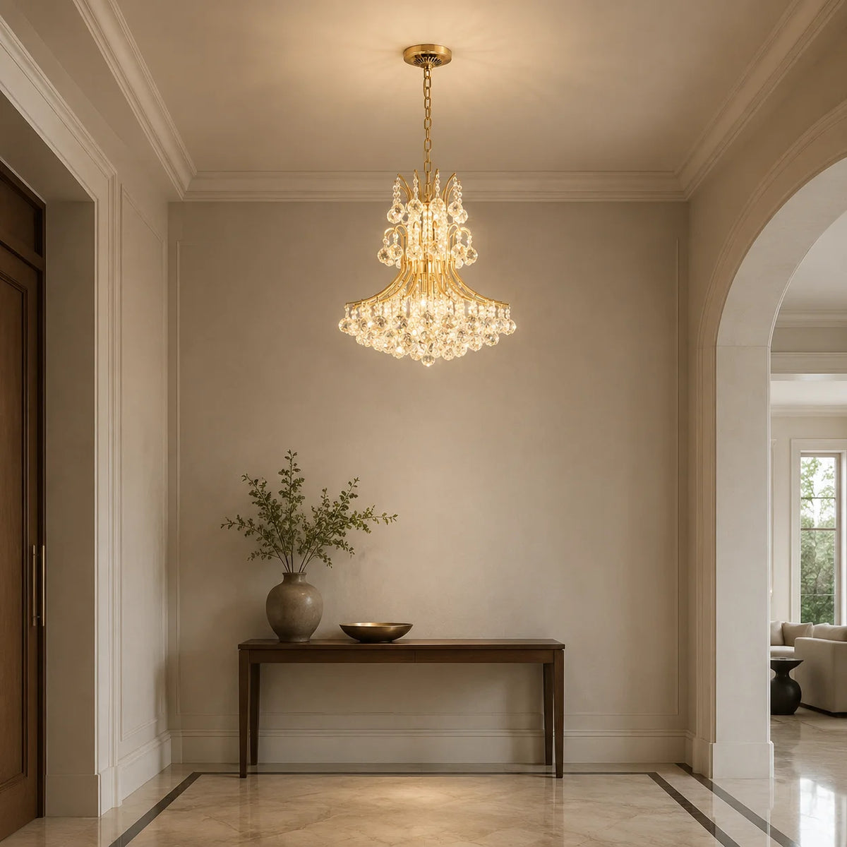 Princess 8 Light 20in Gold Down Chandelier