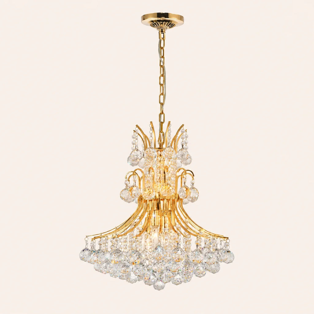 Princess 8 Light 20in Gold Down Chandelier