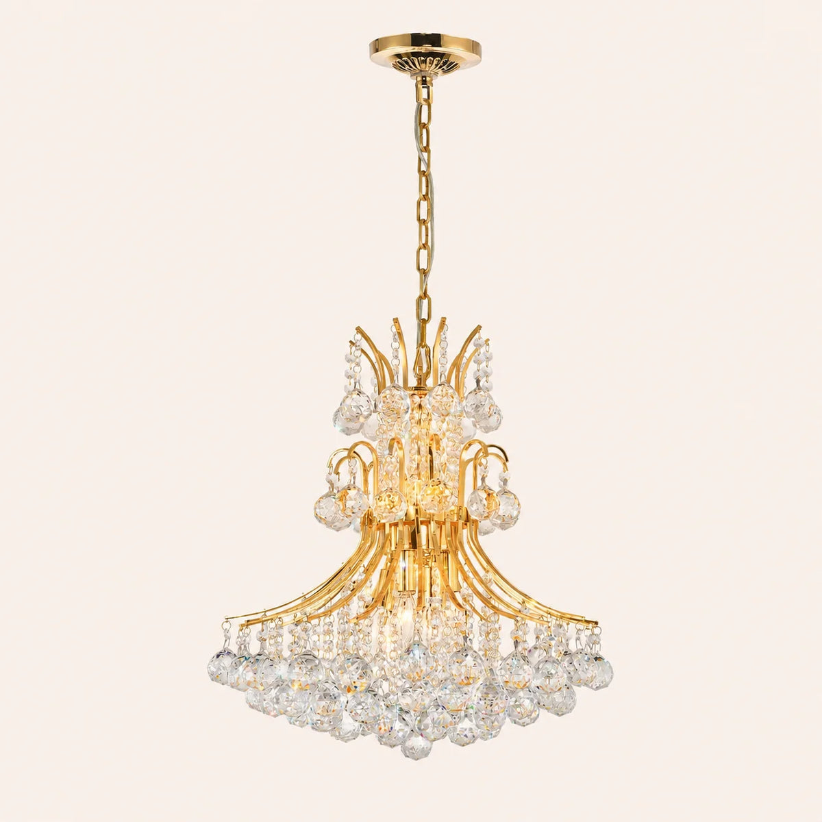 Princess 8 Light 20in Gold Down Chandelier