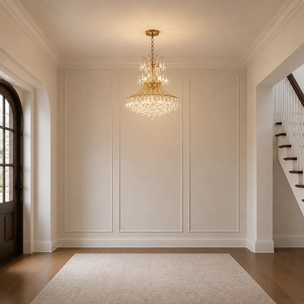 Princess 10 Light 24in Gold Down Chandelier