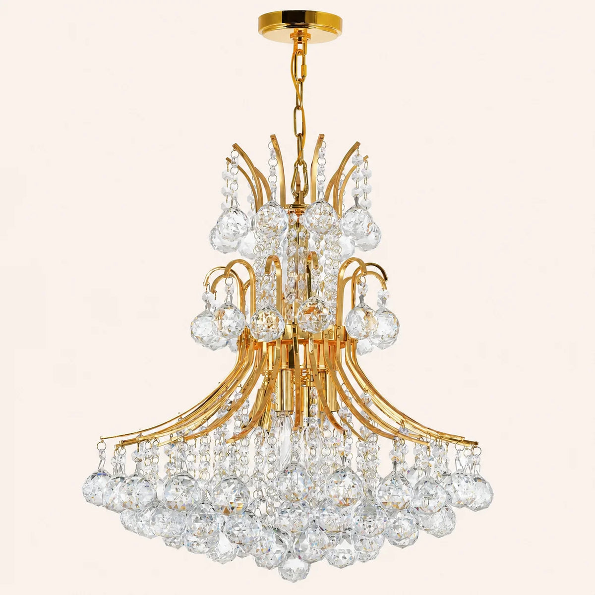 Princess 10 Light 24in Gold Down Chandelier