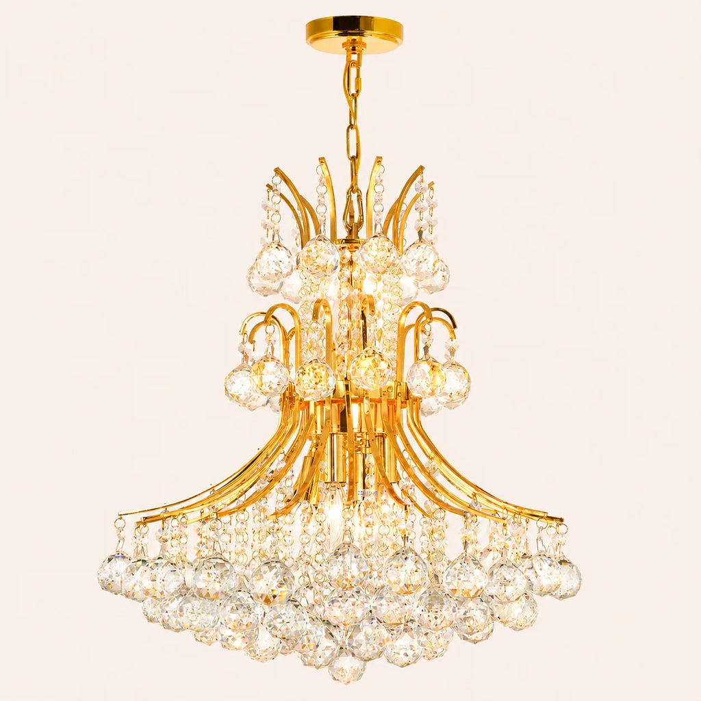 Princess 10 Light 24in Gold Down Chandelier