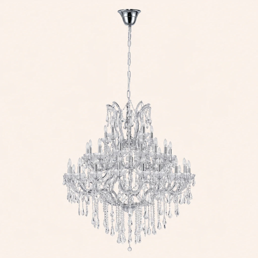 Maria Theresa 41 Light 50in Chrome Up Chandelier with Crystals