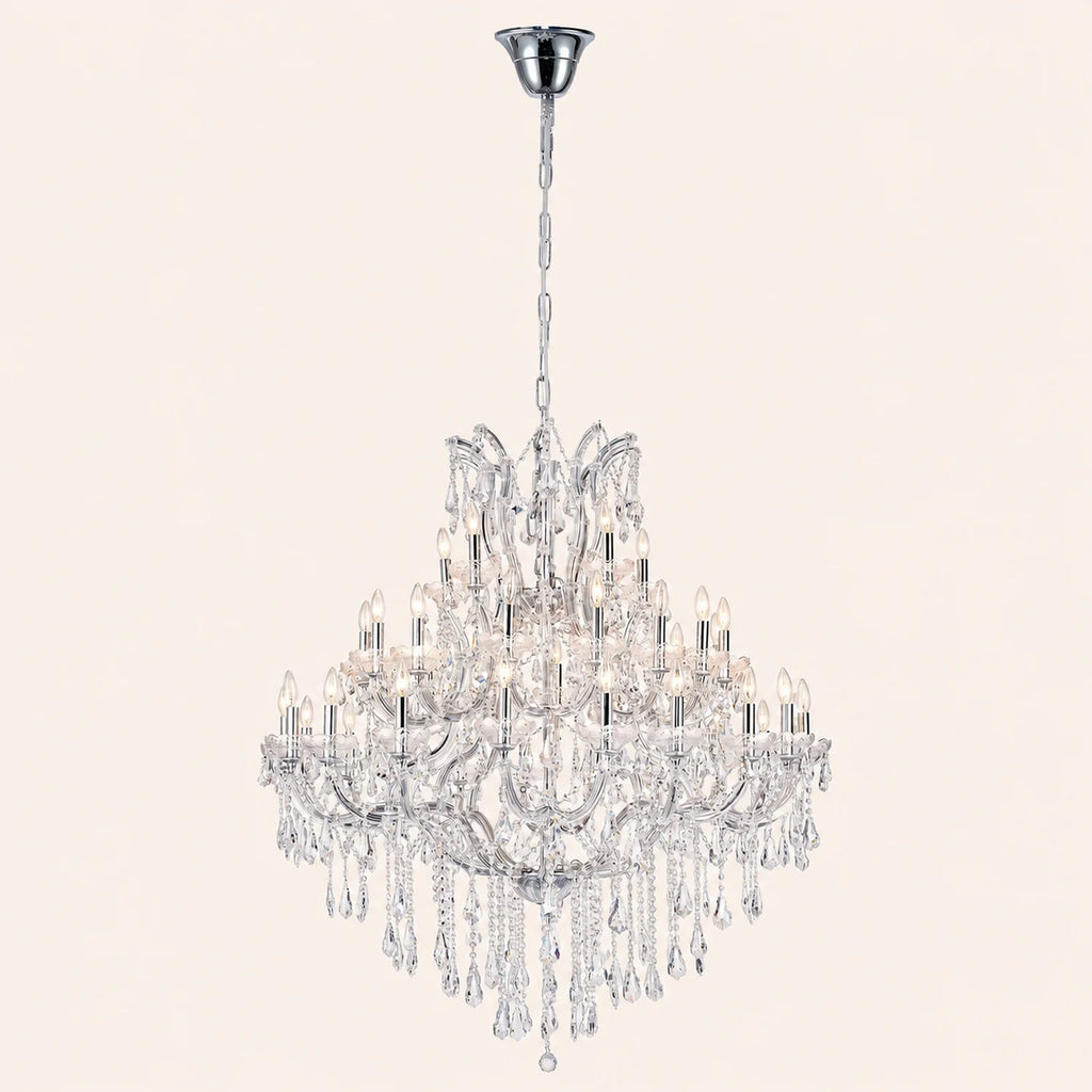 Maria Theresa 41 Light 50in Chrome Up Chandelier with Crystals