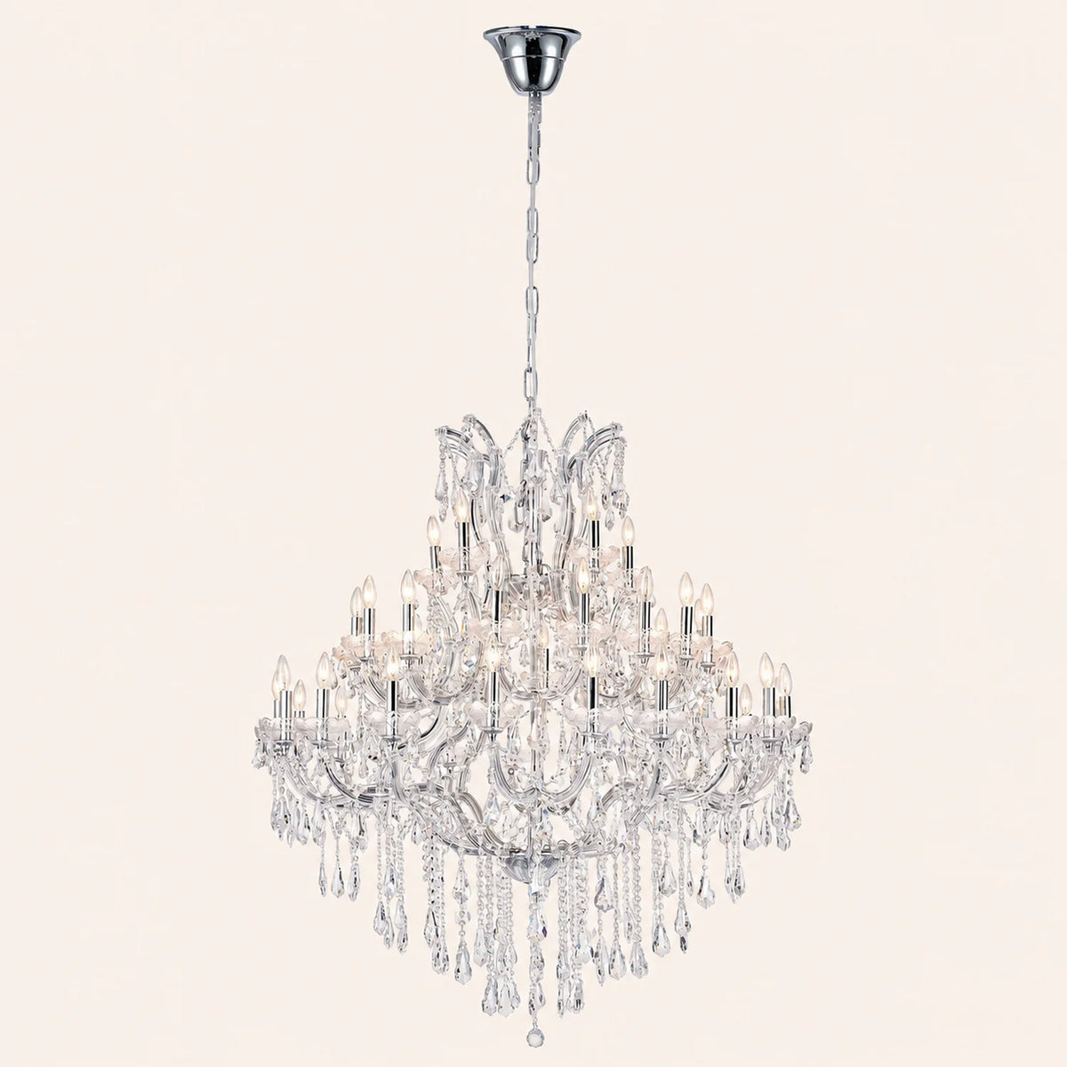 Maria Theresa 41 Light 50in Chrome Up Chandelier with Crystals