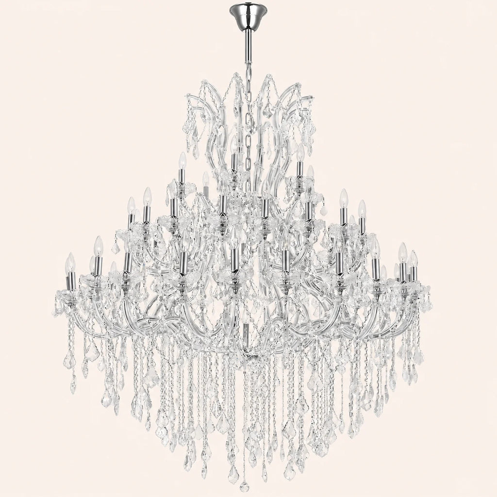 Maria Theresa 49 Light 60in Chrome Up Chandelier with Crystals