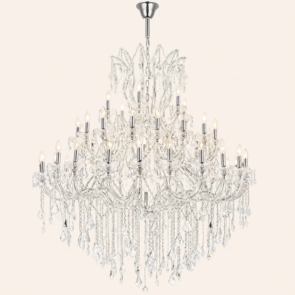 Maria Theresa 49 Light 60in Chrome Up Chandelier with Crystals