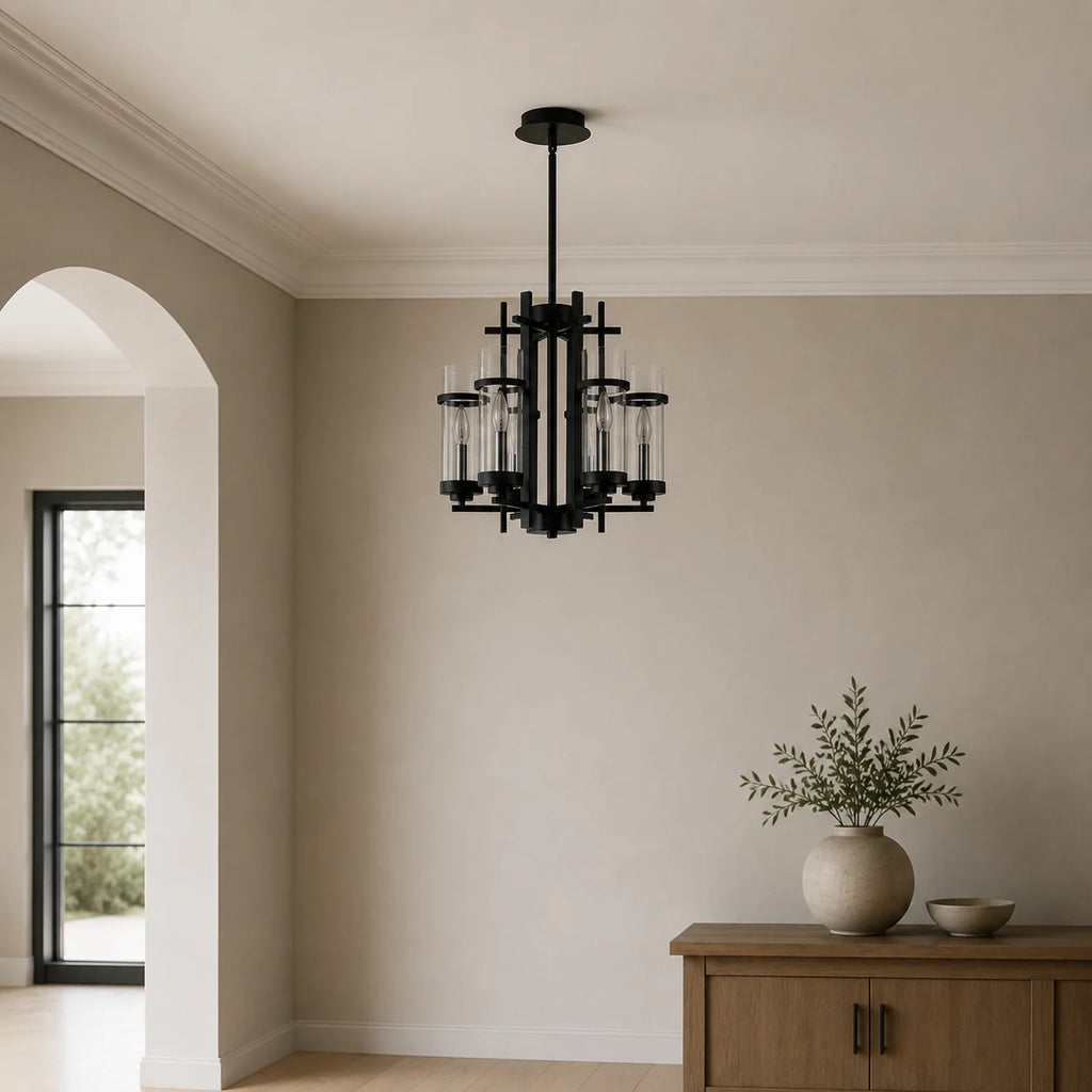 Sierra 6 Light 18in Black Chandelier