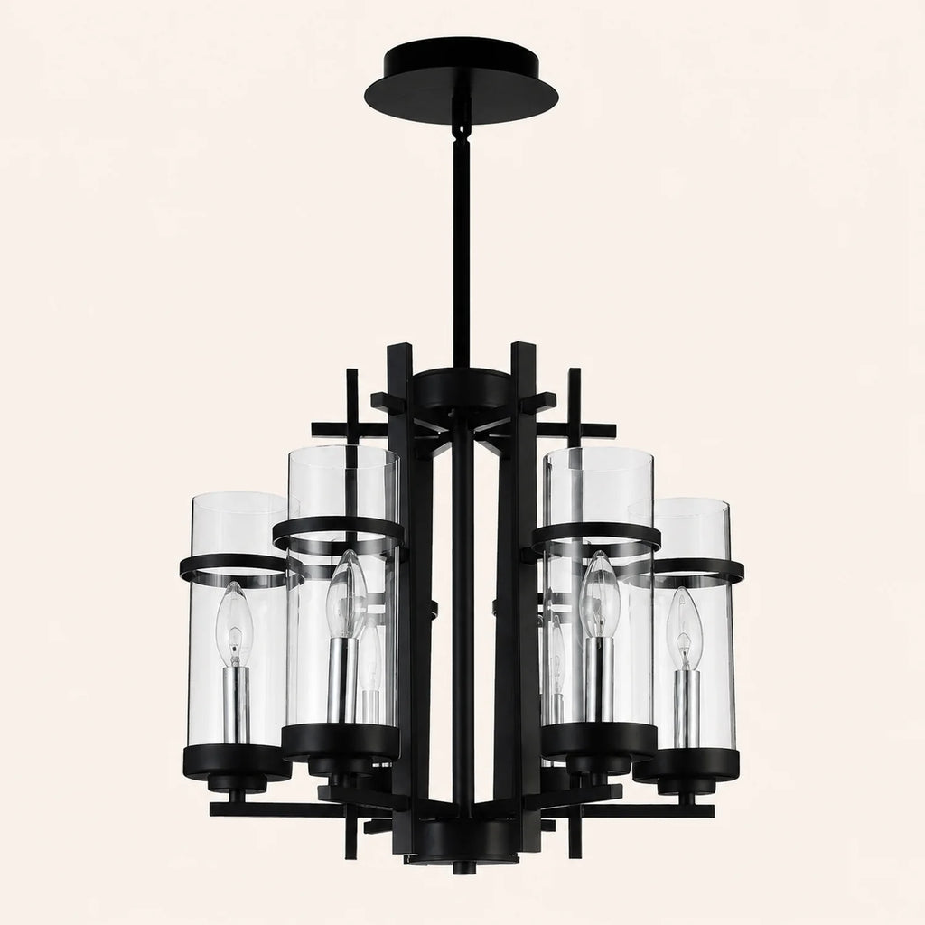 Sierra 6 Light 18in Black Chandelier