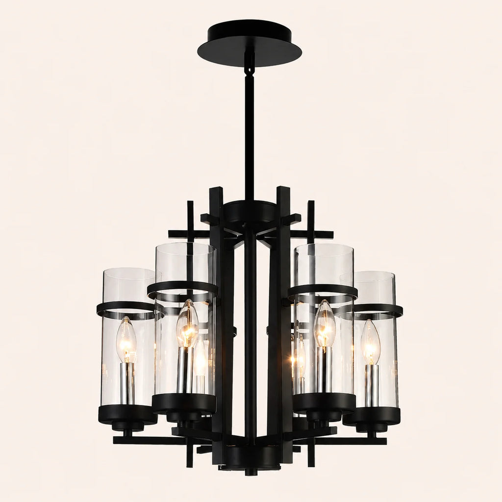 Sierra 6 Light 18in Black Chandelier