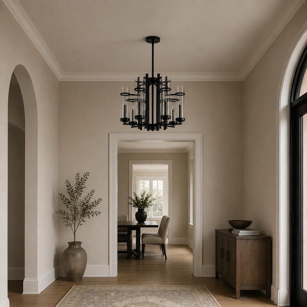 Sierra 8 Light 26in Black Chandelier
