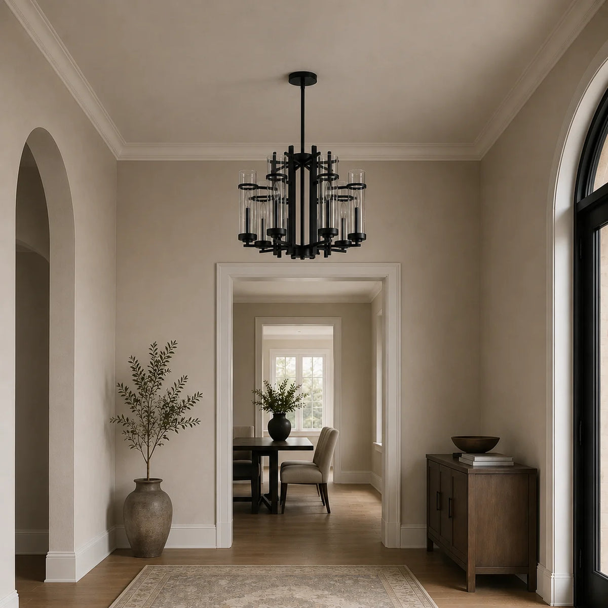 Sierra 8 Light 26in Black Chandelier