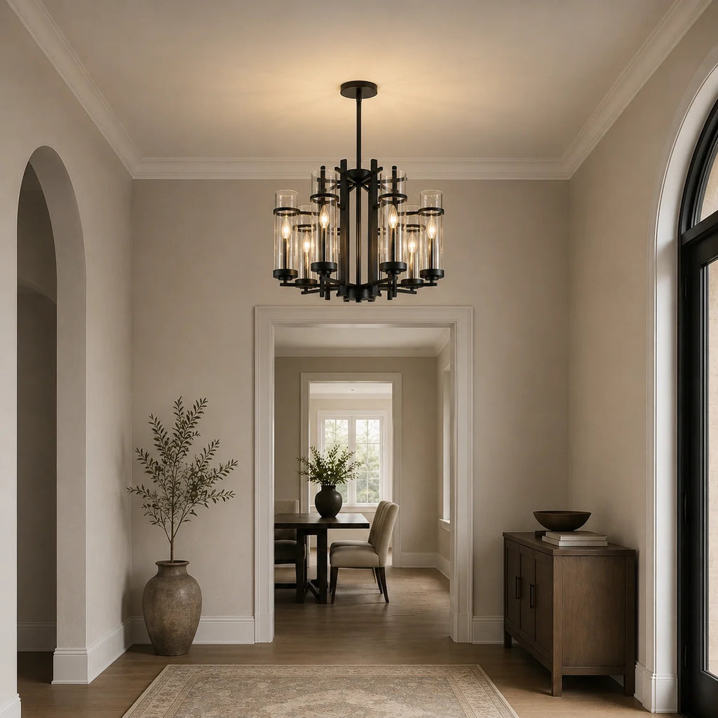 Sierra 8 Light 26in Black Chandelier