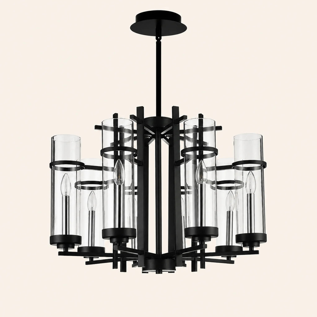 Sierra 8 Light 26in Black Chandelier