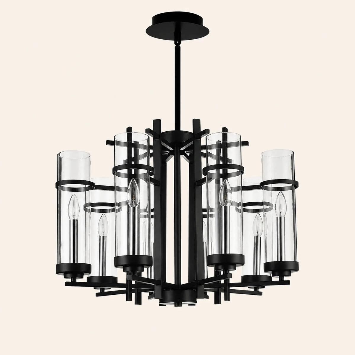 Sierra 8 Light 26in Black Chandelier