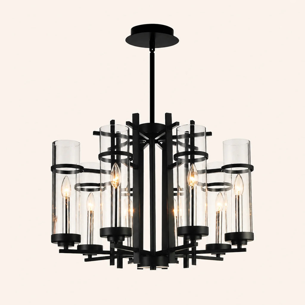 Sierra 8 Light 26in Black Chandelier