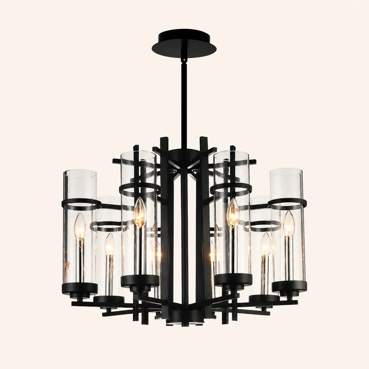 Sierra 8 Light 26in Black Chandelier