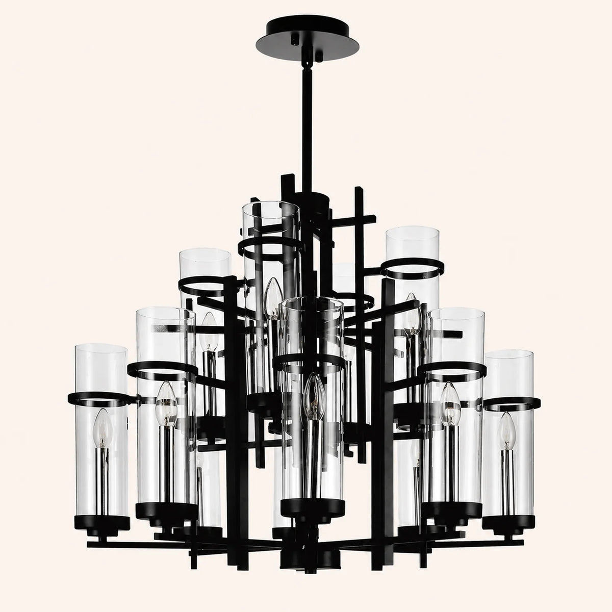 Sierra 12 Light 30in Black Chandelier