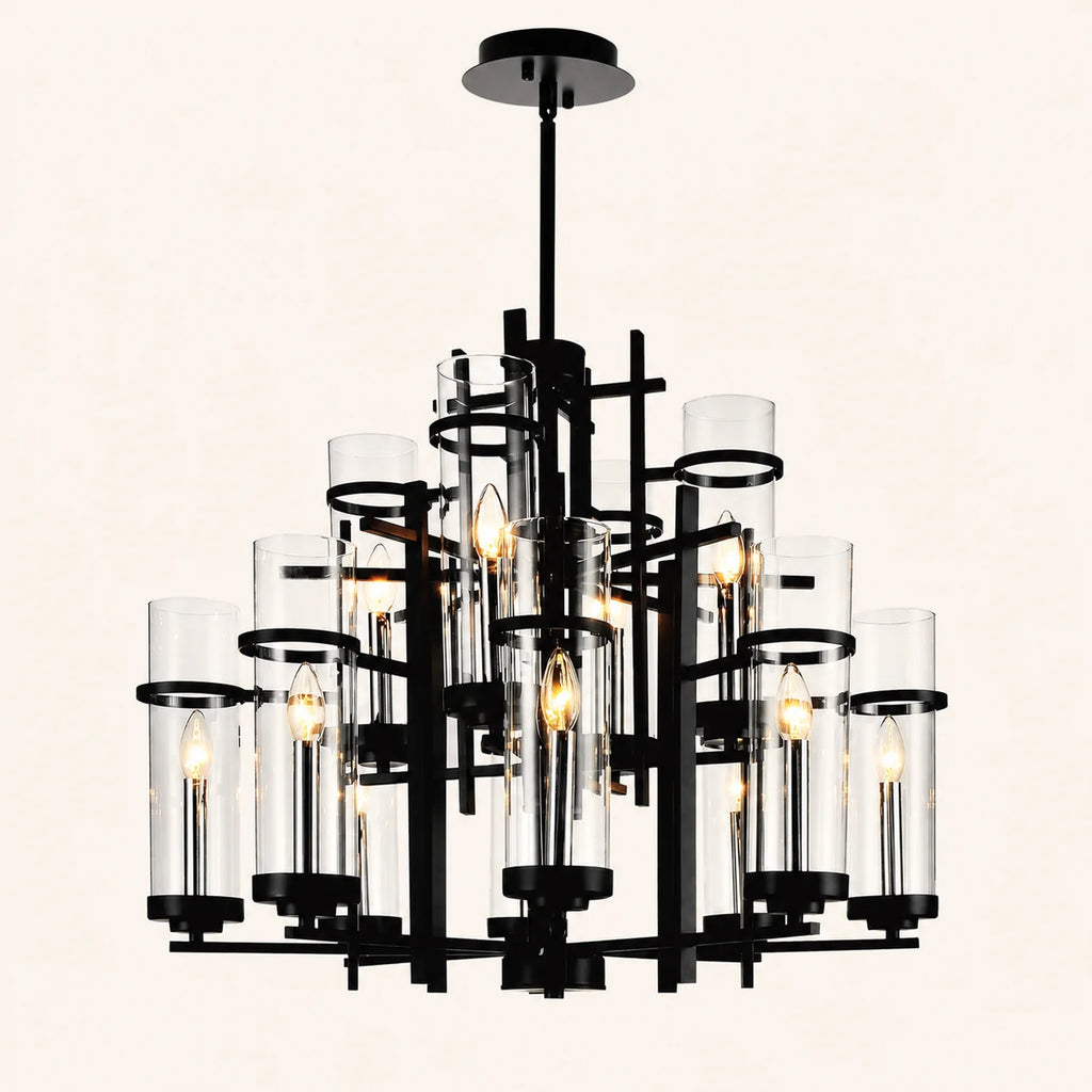 Sierra 12 Light 30in Black Chandelier
