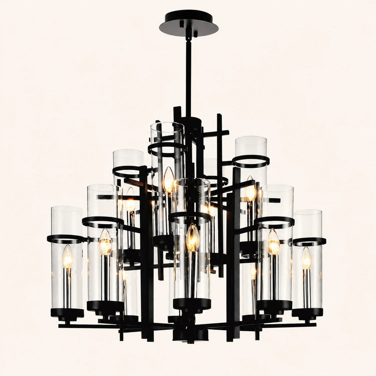 Sierra 12 Light 30in Black Chandelier