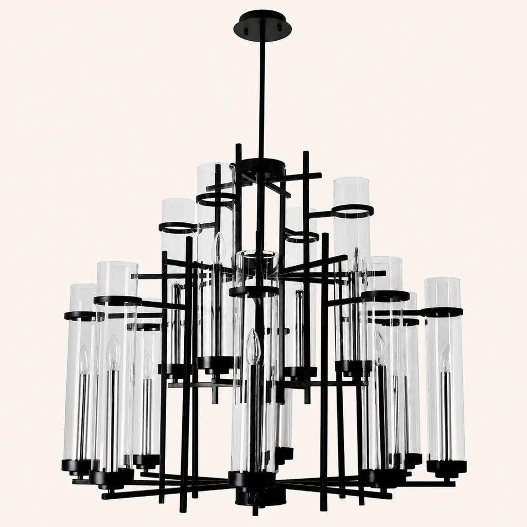 Sierra 12 Light 38in Black Chandelier