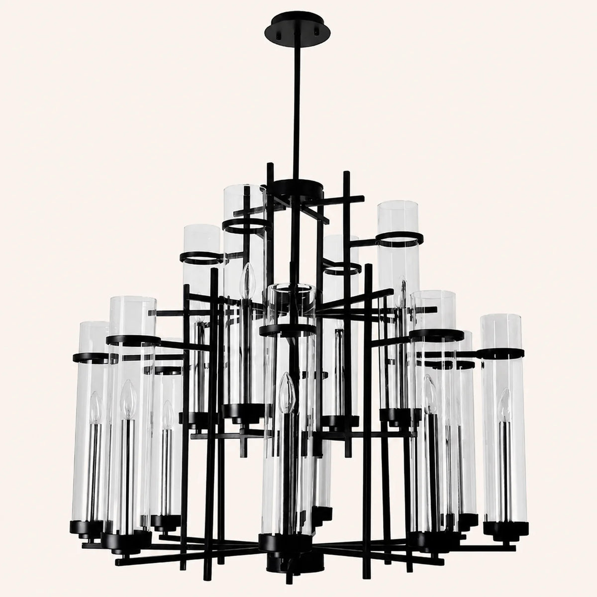 Sierra 12 Light 38in Black Chandelier