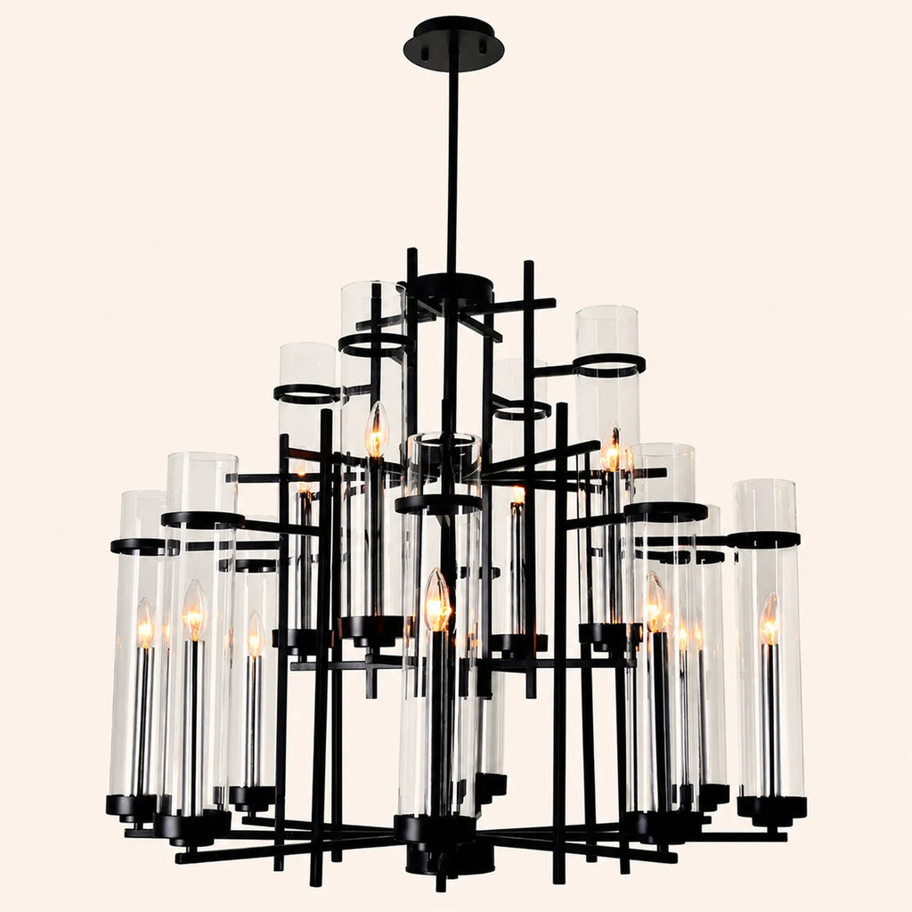 Sierra 12 Light 38in Black Chandelier