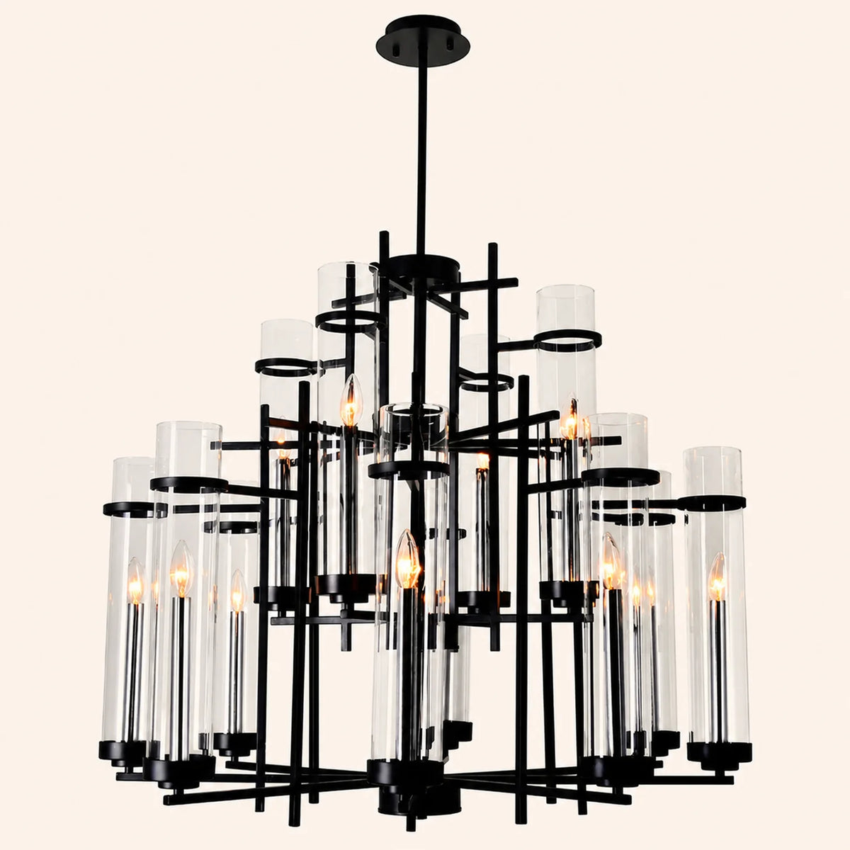 Sierra 12 Light 38in Black Chandelier